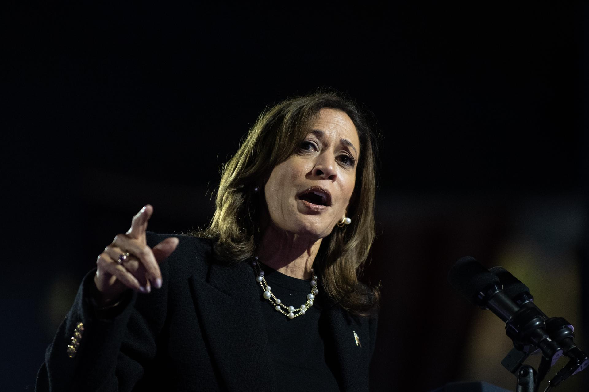 La vicepresidenta de Estados Unidos y candidata demócrata Kamala Harris. EFE/EPA/DAVID MUSE
