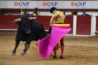 Imagen de archivo del torero español Juan Ortega durante una corrida de toros en la Plaza Monumental de Aguascalientes (México). EFE/Tadeo Alcina
