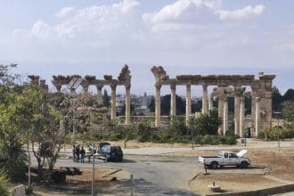 Las ruinas grecorromanas de Baalbek, en el este del Líbano y patrimonio de la humanidad por la Unesco. EFE/Noemí Jabois