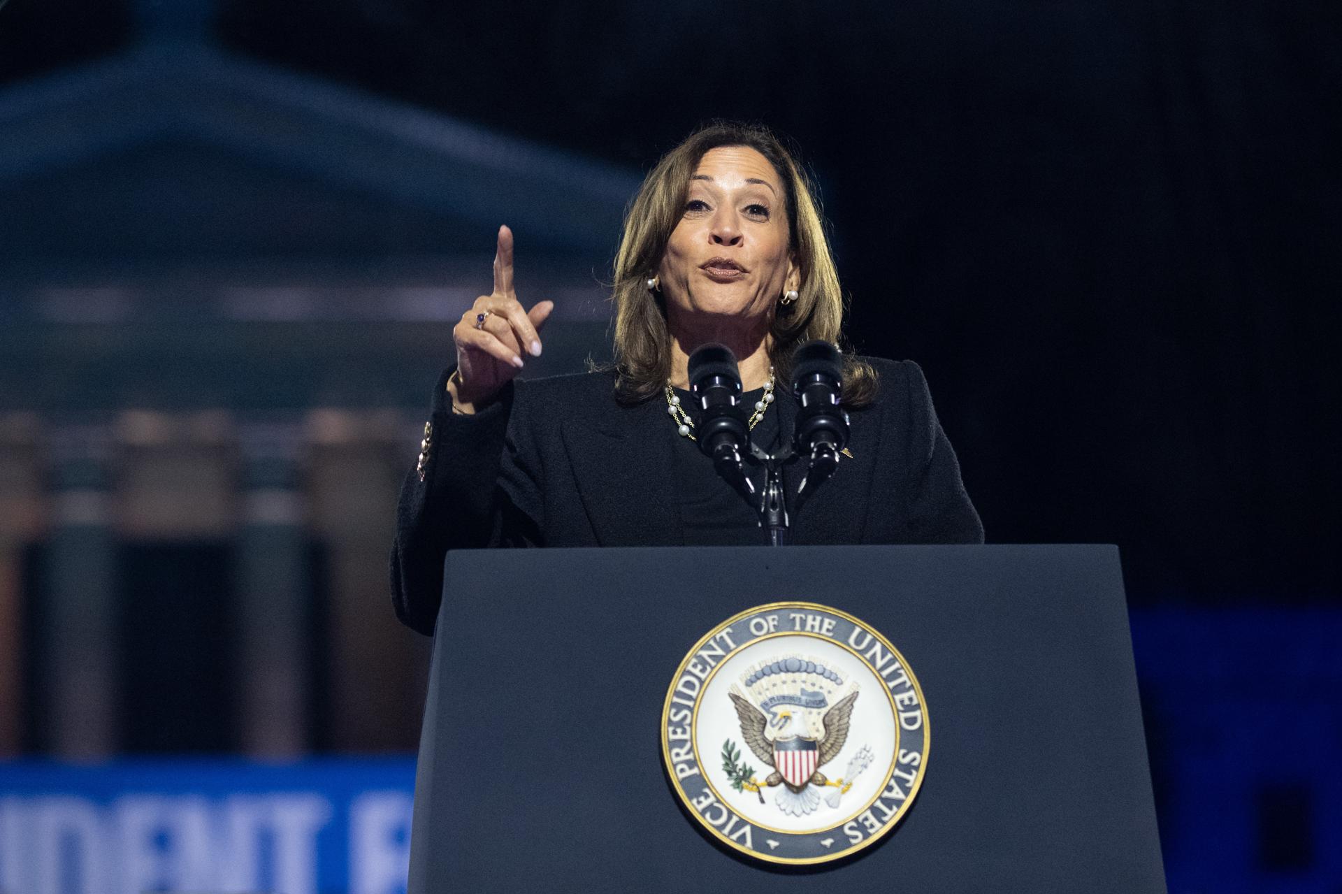 La candidata demócrata a la Casa Blanca, la vicepresidenta Kamala Harris EFE/EPA/DAVID MUSE