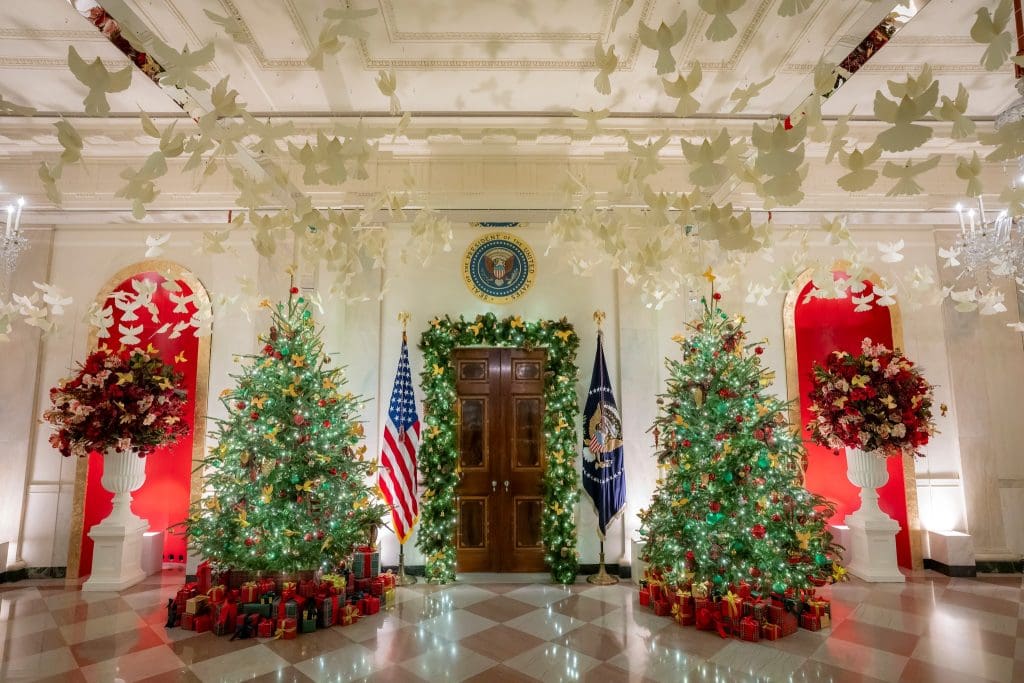 The Grand Foyer of the White House is decorated  for the holidays, Sunday, December 1, 2024. (Official White House Photo by Erin Scott)