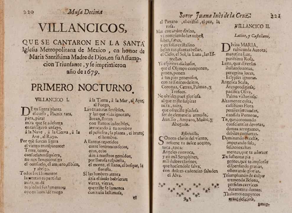 Villancicos de Sor Juana Inés de la Cruz.