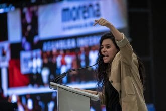 Imagen de archivo de la presidenta de Morena, Luisa María Alcalde. EFE/Miguel Sierra