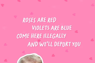 Fotografía tomada de la cuenta oficial de la red social X de la Casa Blanca donde se muestra una imagen con el rostro del presidente Donald Trump y de su "zar" de la frontera, Tom Homan, junto con el mensaje "Las rosas son rojas, las violetas azules, ven aquí ilegalmente y te deportaremos". La Administración de Donald Trump mandó este viernes un mensaje a los migrantes por San Valentín en el que, junto a una felicitación por este día, advirtió de forma directa que todo aquel que entre en el país de forma ilegal será deportado. EFE/La Casa Blanca /SOLO USO EDITORIAL /NO VENTAS /SOLO DISPONIBLE PARA ILUSTRAR LA NOTICIA QUE ACOMPAÑA /CRÉDITO OBLIGATORIO