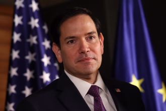 El secretario de Estado de Estados Unidos, Marco Rubio, fue registrado este sábado, 15 de febrero, durante la 61 Conferencia de Seguridad de Múnich, en esta ciudad bávara alemana. EFE/Sean Gallup/Pool