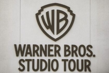 El logotipo de Warner Bros. se observa en el complejo de estudios de Warner Bros. Studios en Los Ángeles, California (EE. UU.), el 23 de abril de 2026. EFE/CHRIS TORRES