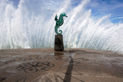 Fotografía que muestra el fuerte oleaje en Puerto Vallarta (México). EFE/ Arturo Montero