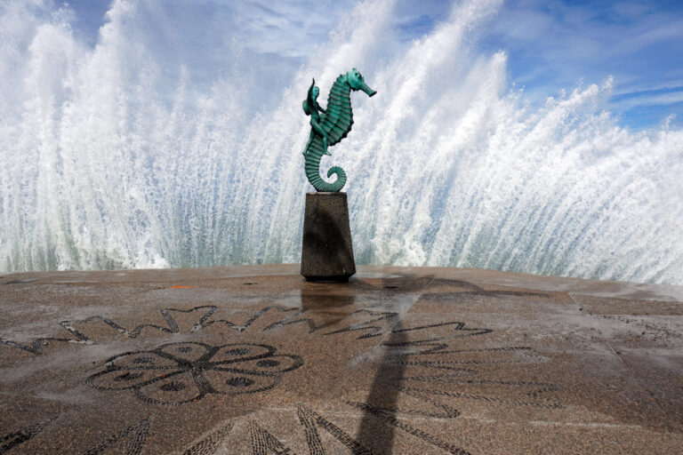 Fotografía que muestra el fuerte oleaje en Puerto Vallarta (México). EFE/ Arturo Montero